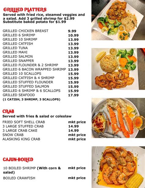 menu  baytown seafood market restaurant restaurant pearland