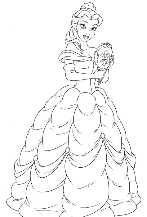 printable belle coloring pages