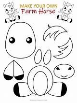 Horse Craft Kids Printable Farm Easy Cut Crafts Animal Make Toddlers Cute Preschoolers Template Preschool Print Activities Project Simplemomproject Color sketch template
