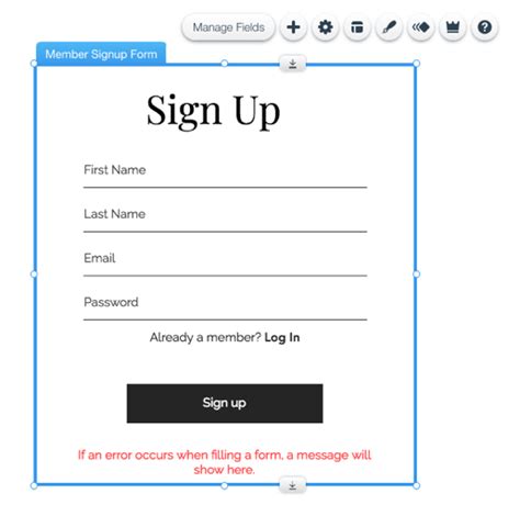 site members creating  custom signup form  center wixcom