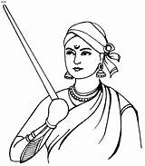 Rani Jhansi Bai Lakshmi Pencil Lakshmibai Holkar 4to40 Ahilyabai sketch template