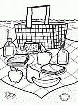 Picnic Coloring Pages Food Blanket Printable Color Print Getcolorings Getdrawings Coloringtop Launch sketch template