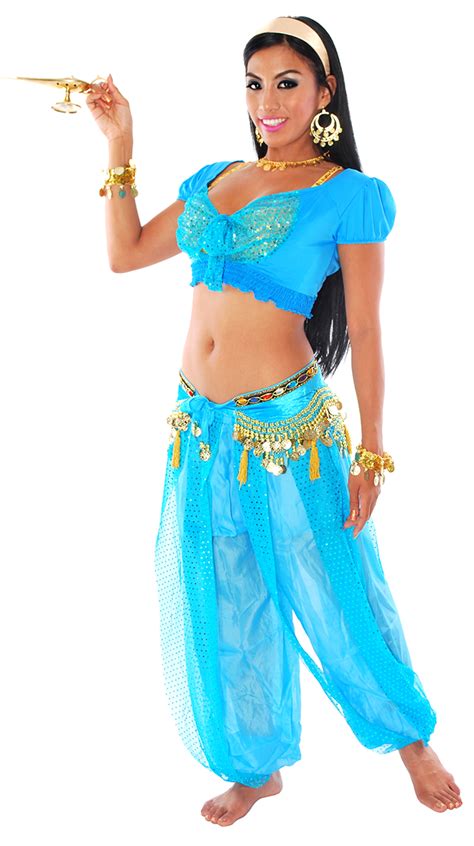 Deluxe Arabian Princess Jasmine Blue Halloween Costume