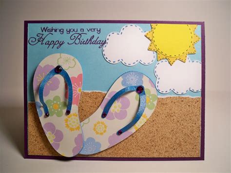 card creations    birthday card flip flops