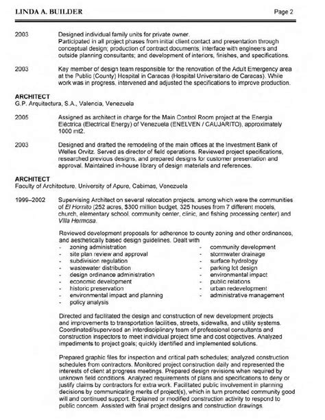 sample resume format  architecture sample resume