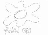 Fried Egg Colouring sketch template