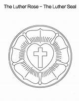 Luther Reformation Lutheran Martin Rose Coloring Seal Choose Board sketch template