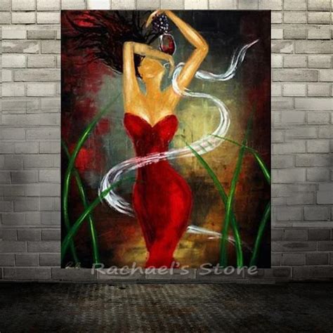 Buy Hand Painted Sexy Lady Canvas Art Wall Picture
