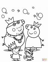 Coloring Peppa Pages Family Pig Royal Pigs Printable Dot Drawing sketch template