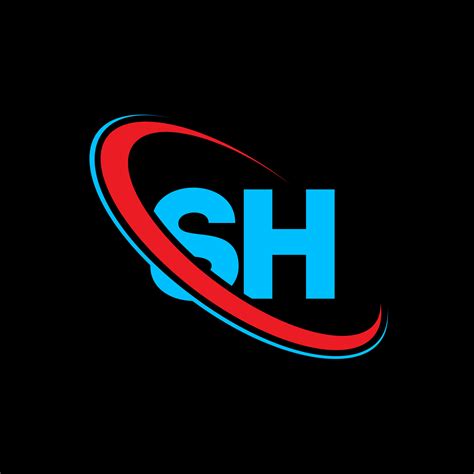 sh logo sh design blue  red sh letter sh letter logo design initial letter sh linked