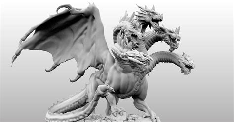 base  headed dragon  model  printable cgtrader