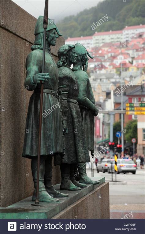 viking bronze statues bergen norway norwegian vikings stock images stock  image