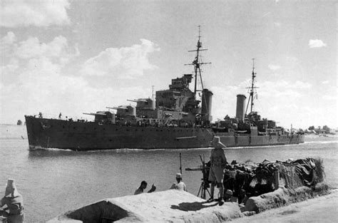 Dido Class Light Cruiser Hms Euryalus While Transiting The Suez Canal