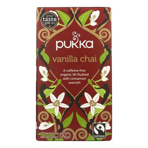 pukka herbal teas tea organic chai vanilla 20 bags case of 6