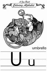 Coloring Umbrella Alphabet Traditional Pages Printable Janbrett sketch template