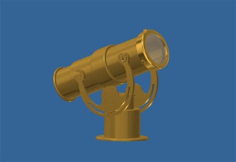 telescope gold  model  printable cgtrader