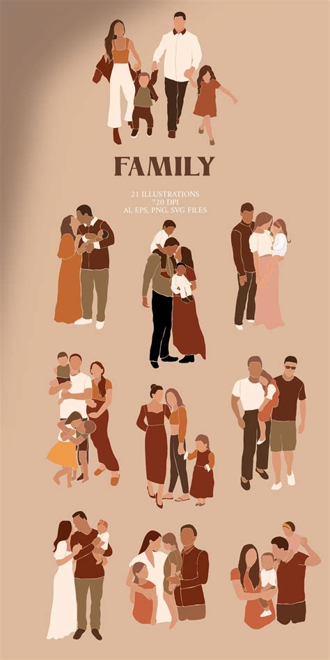 abstract family collection family illustration illustration family clipart