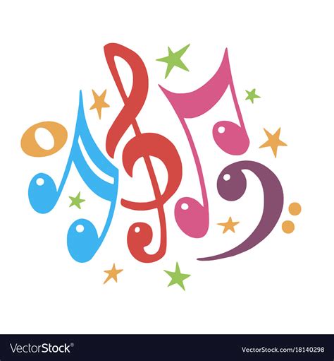 notes color abstract musical background vector image