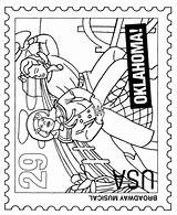 Coloring Pages Stamp Musical Broadway Usps Arts Postage Stamps Sheets Bluebonkers Activity Oklahoma Print Template sketch template