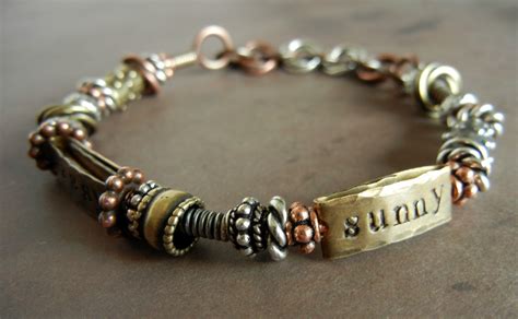 copper bangle bracelets  large hole beads rings