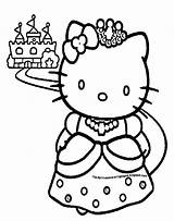 Princess Coloring Pages Kitty Hello Colouring Print sketch template