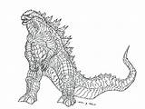 Godzilla Atomic Lineart sketch template