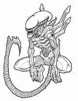 Alien Coloring Xenomorph Pages Lineart Deviantart Printable Template Sketch Predator Drawings Tattoo Female Fan Color Sketches Movie Giger Cool Version sketch template