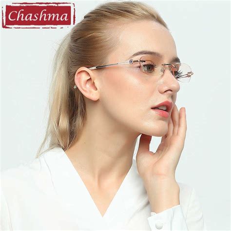 chashma brand women diamond trimmed tint lenses glasses frame