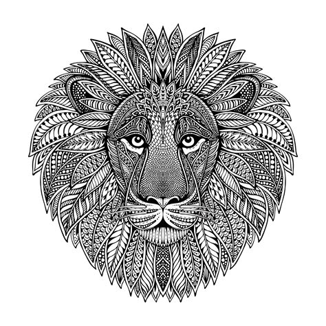 lion head coloring pages  adults