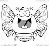 Butterfly Chubby Grinning Evil Clipart Cartoon Coloring Outlined Vector Cory Thoman Royalty sketch template