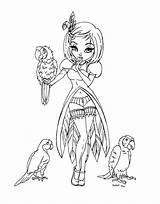 Dragonne Jadedragonne Sarahcreations Coloriages Parrots sketch template