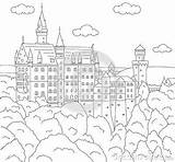 Neuschwanstein Castle Coloring 371px 02kb sketch template