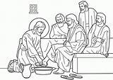 Coloring Jesus Feet Washes Pages Disciples Popular His sketch template