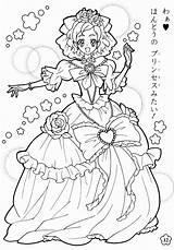 Coloring Pages Anime Princess Halloween Precure Book Witch Tutu Drawing Printable Mahou Tsukai Friends Elsa Face Detailed Shojo Sheets Print sketch template