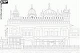 Temple Golden Harmandir Sahib Amritsar Coloring Drawing India Pages Oncoloring Monuments sketch template