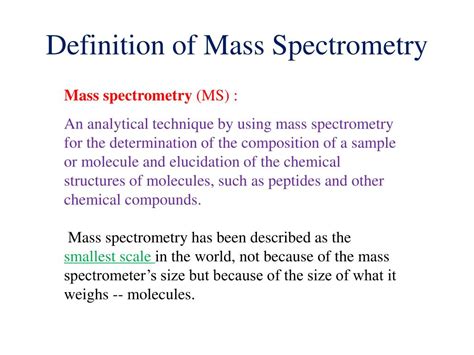 Ppt Mass Spectrometry Mass Spec Powerpoint