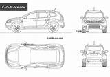 Duster Dacia Cad X7 sketch template