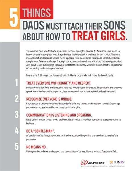 5 things dads must teach their sons about how to treat girls all pro dad all pro dad