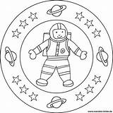 Weltraum Mandala Ausmalbild Astronaut Ausmalbilder sketch template