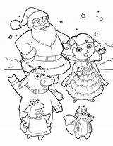 Dora Coloring Pages Christmas Explorer Party Kids Printable Winter Friends Pdf Drawing Getdrawings Awesome Cartoon Color Getcolorings Popular Print Divyajanani sketch template
