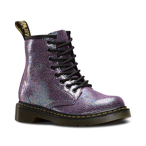 dr martens delaney sparkle juniors girls boots purple