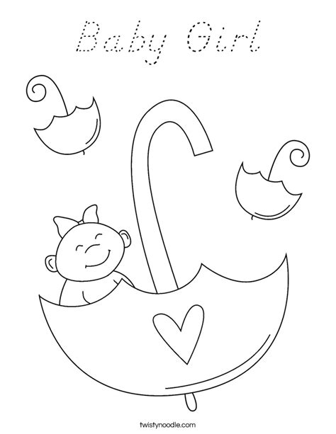 baby girl coloring page dnealian twisty noodle