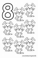 Number Coloring Pages Outline Eight Rabbits Sheets Preschoolers Printable Numbers Al Preschool Kids Template Worksheets Thelearningsite Info Bunnies Printablee sketch template