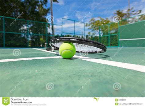 tennis ball  racquet  court stock photo image  fitness ball