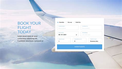 airline reservation website template hq printable documents