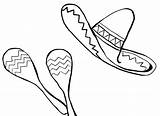 Coloring Pages Sombrero Mexican Hat Maracas Printable Color Chili Drawing Food Clipart Mayo Cinco Vector Getdrawings Getcolorings Santa Kids sketch template