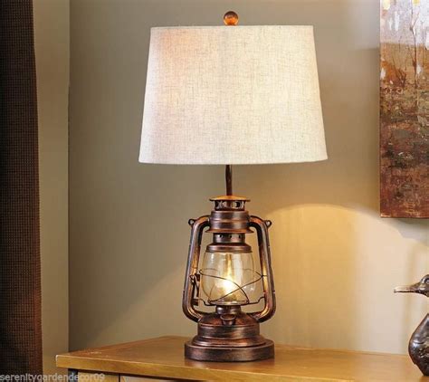 bronzed iron lantern design table lamp  cream polyester lamp shade table lamps