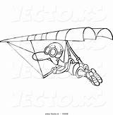 Hang Glider Drawing Cartoon Man Gliding Getdrawings sketch template