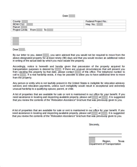 day eviction letter template