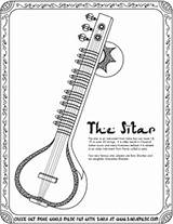 Sitar Instruments Musical Sketch Music Drawing Color Coloring Around Dhol Worksheet Chinese Paintingvalley Tag Way Charango Tinytappingtoes These sketch template